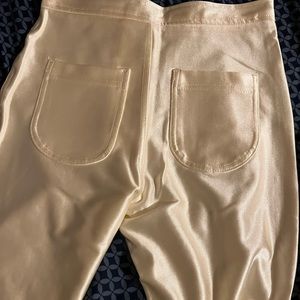 Cream satin American Apparel leggings